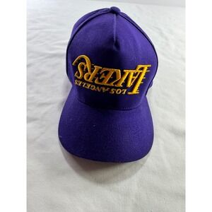 Mitchell & Ness Lakers Snapback Hat Mens OSFM Purple Inverted Logo
